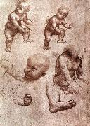 Leonardo  Da Vinci Study of a child oil